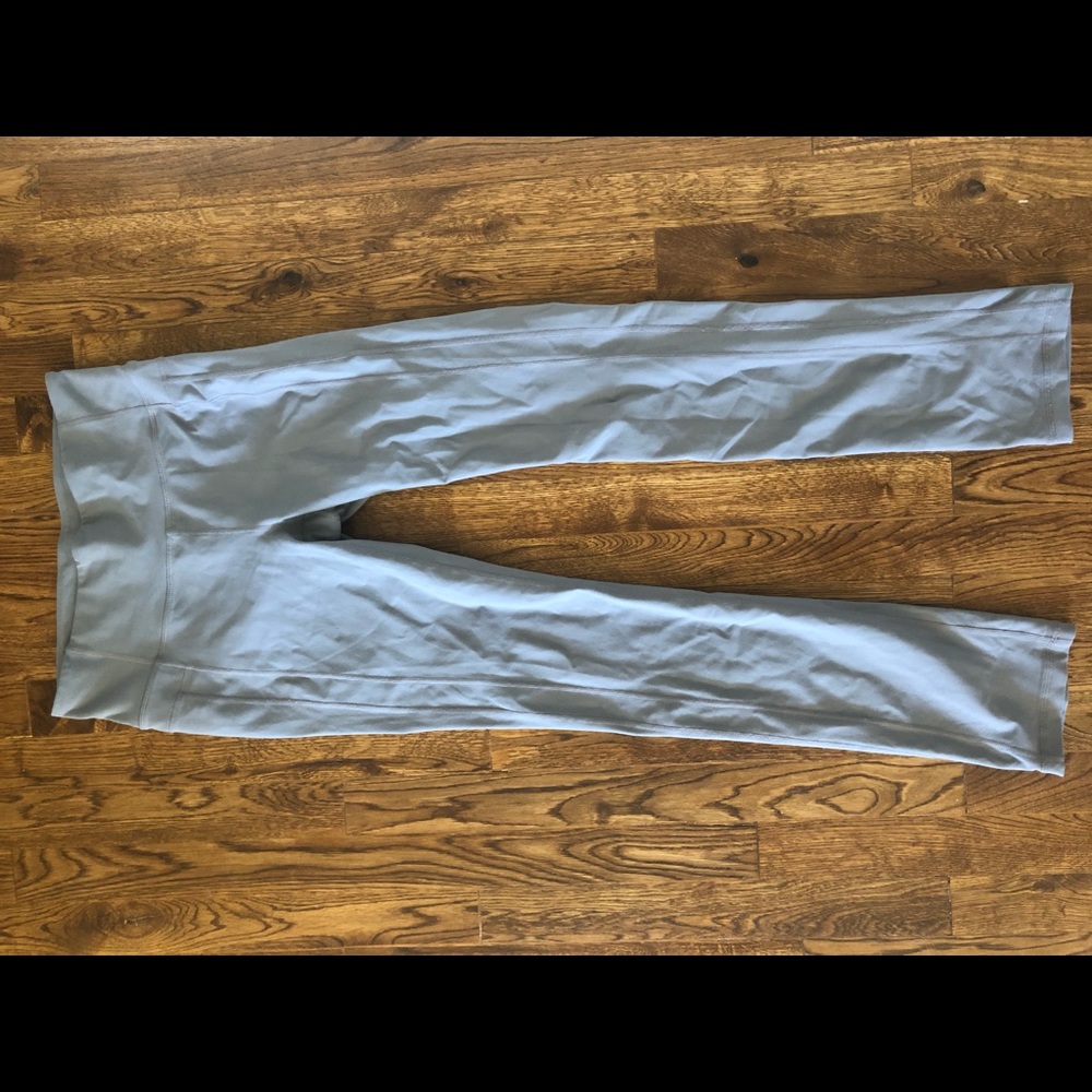 Athleta leggings, grey, straight bottom, medium